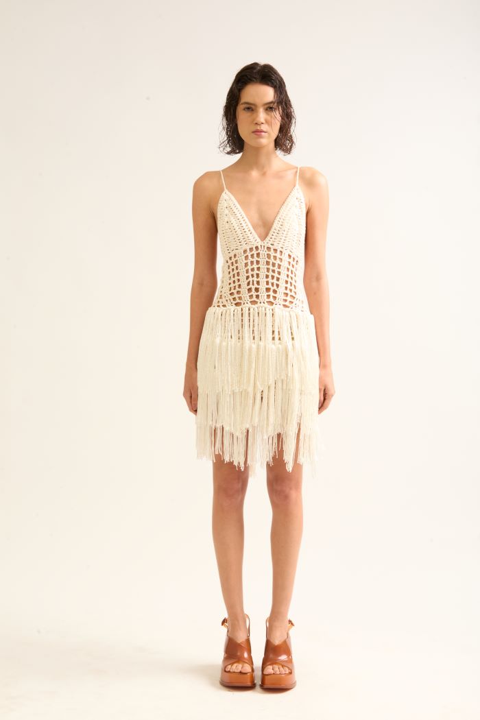Vestido Off-White LED